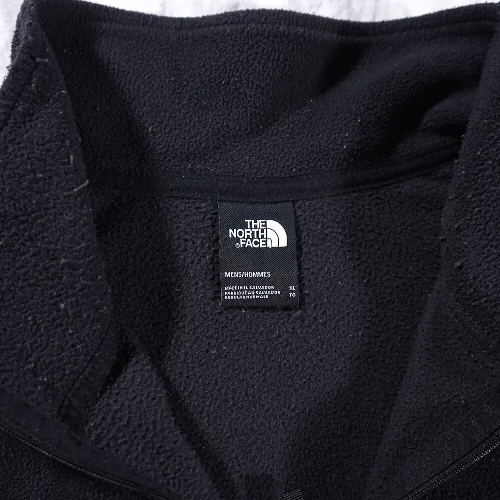 The North Face Quarter Zip Fleece Jacket Color Block Black Olive Mens XL